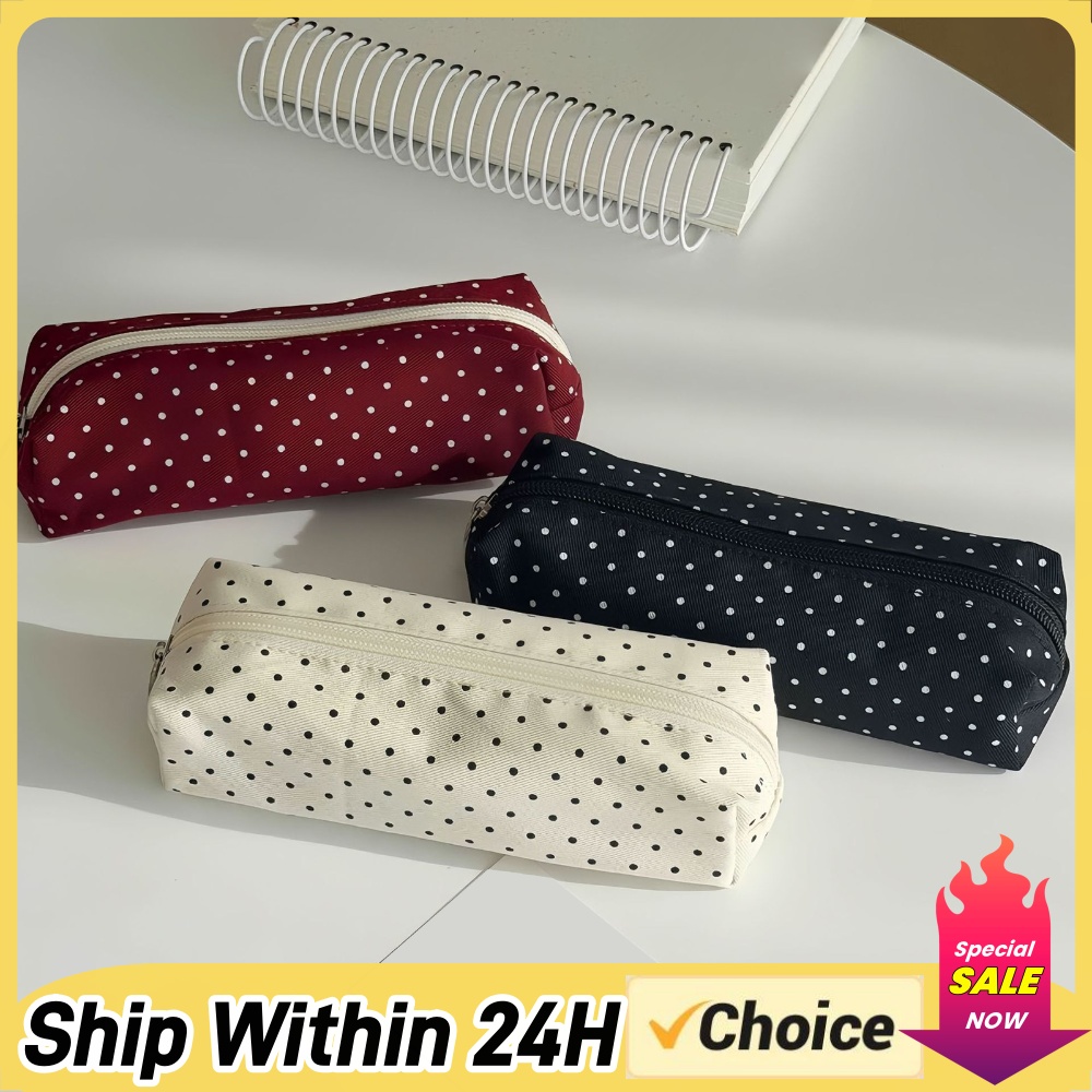 Aesthetic Large Pencil Case Pouch - Astuccio a pois carino, astuccio estetico