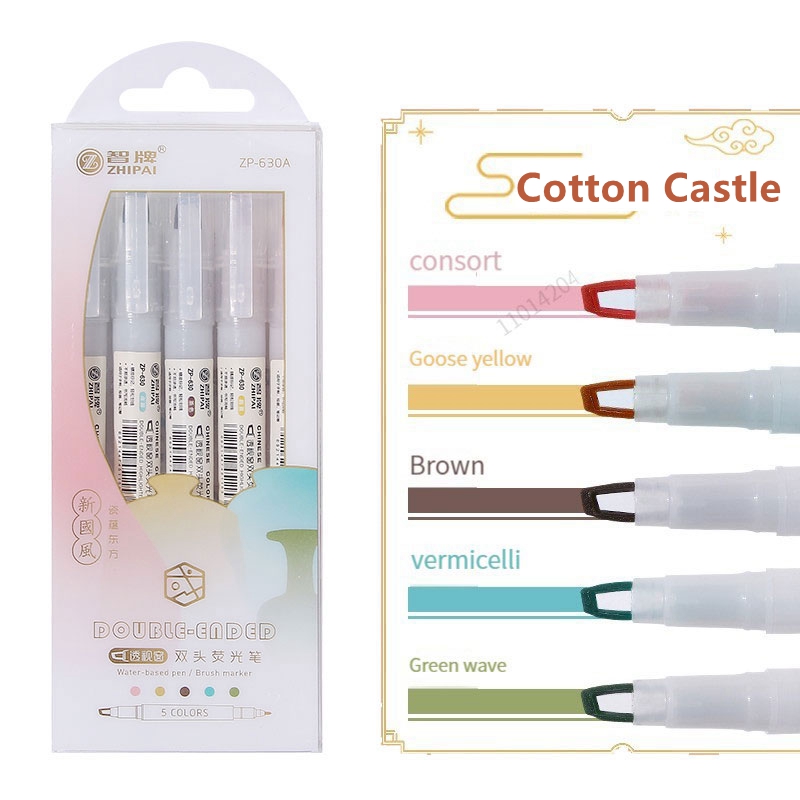 Pastel Highlighter Set Double Ended - 5 pz/set pennarelli evidenziatori a doppia