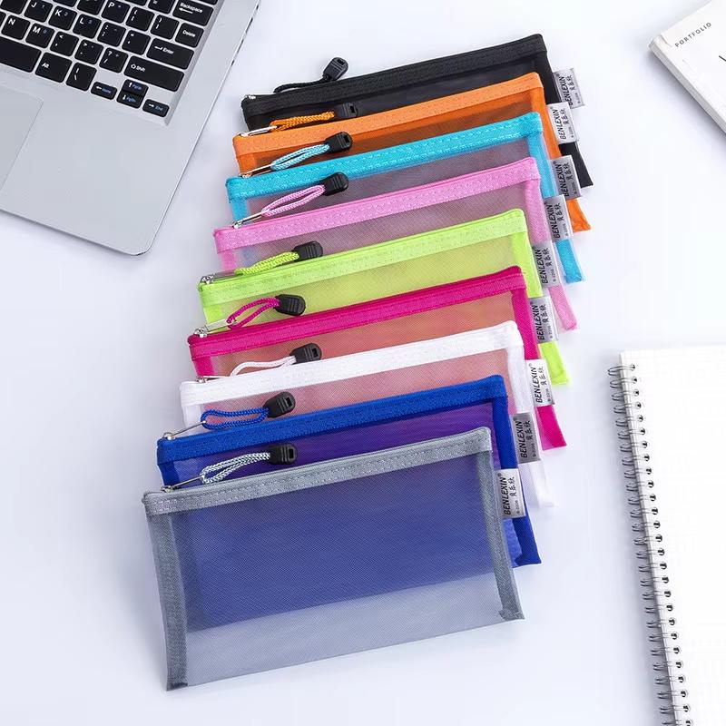 Clear Mesh Pencil Pouch For Exam - NUOVO Astuccio Trasparente in Rete con