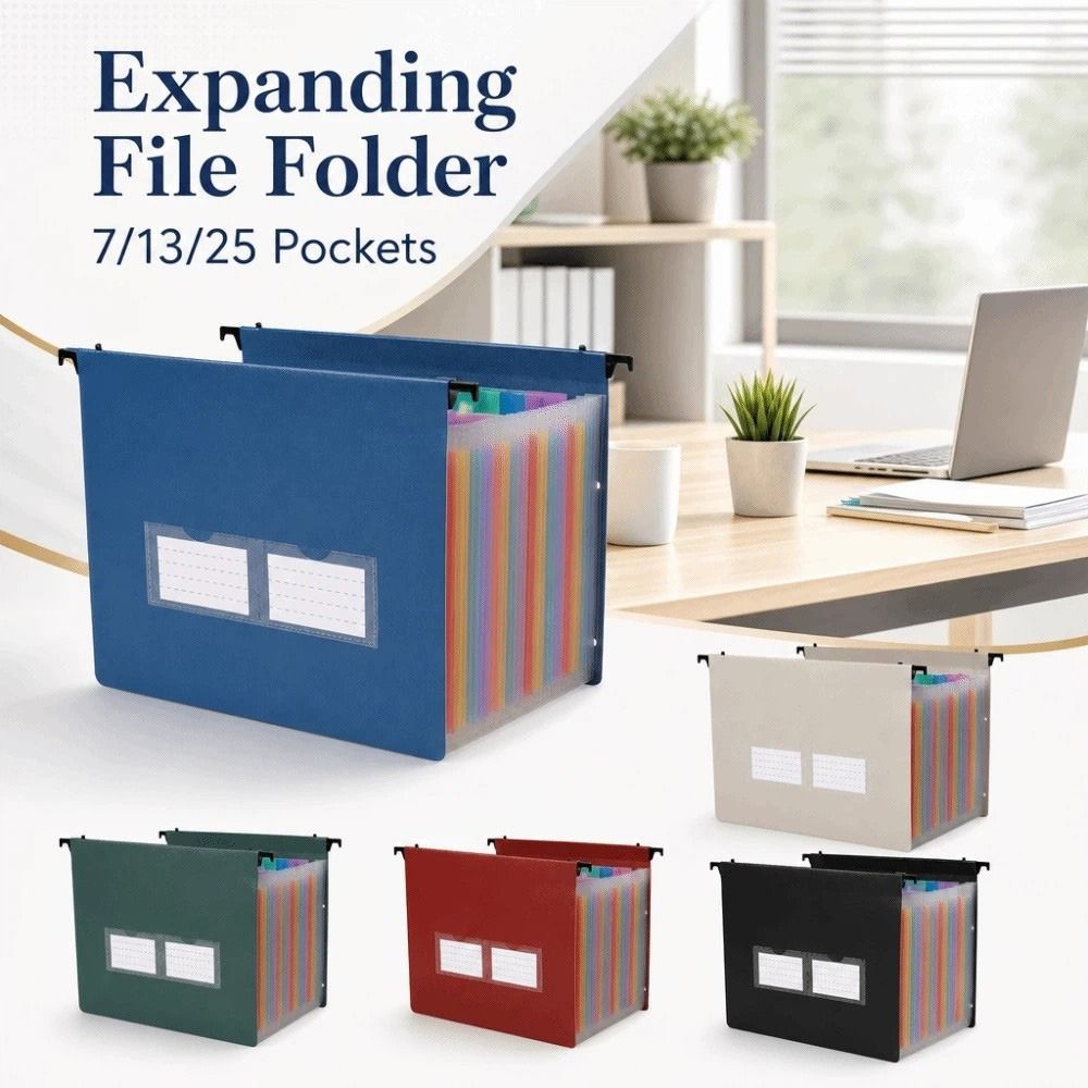 Expandable Accordion File Folder 13 Pockets - Cartella Portadocumenti Espandibile a 7/13/25 Tasche,