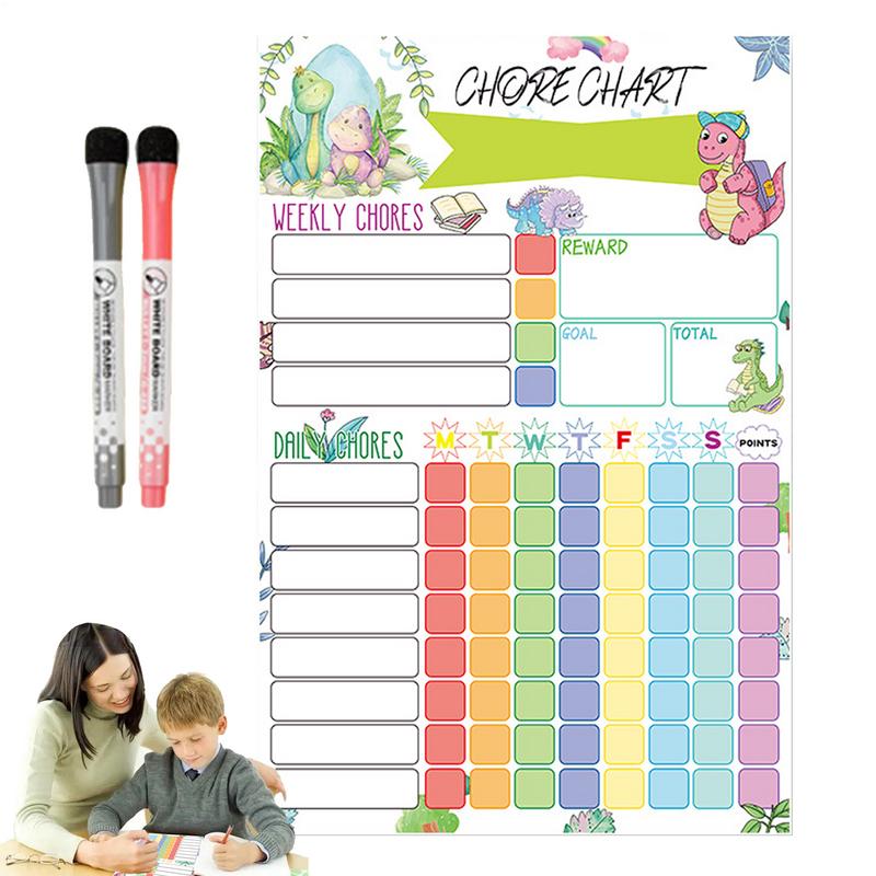 Kids Magnetic Reward Chart Board - Grafico dei lavori magnetici Programma visivo
